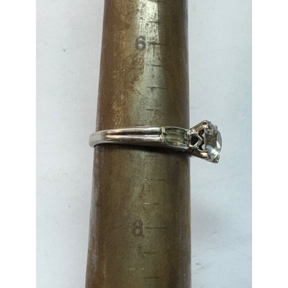 Vintage Sterling Silver CZ Engagement Ring Size 7 Estate 2.8g Marked STERLING - Picture 7 of 8